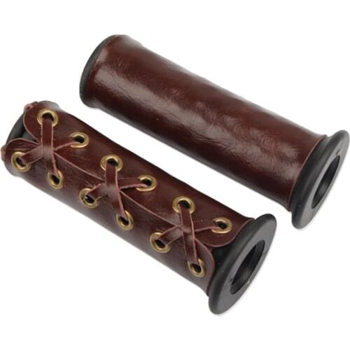 22mm Motorcycle Brown Handlebar Throttle Cover Grip Cover Protector Antiskip