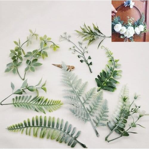 5pcs Artificial Flower Leaves Plant Bouquet Wedding Home Christmas Decoration DIY Wreath Accessories Scrapbooking Fake Flowers