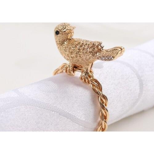 6pcs High-end bird meal button model room club villa restaurant restaurant high-grade cutnuts napkin ring napkin ring