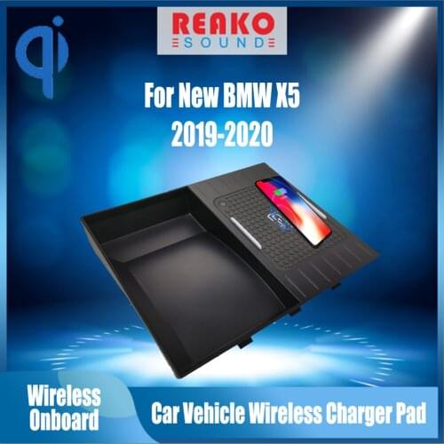 REAKOSOUND For New BMW X5 2019 2020 15W Qi Fast Charging Car Wireless Charger Pad Android Iphone XiaoMi Holder Intelligent Plate