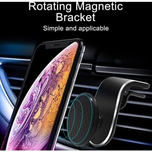 Car Magnetic Phone Holder 360° Rotatable Metal Stand Magnet Mobile phone Stand For iPhone 12 11 Xiaomi Redmi Air Vent Clip Mount