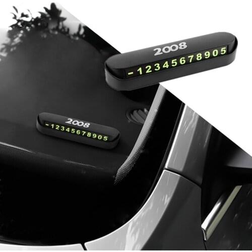 Car Temporary Stop Sign Parking Card Telephone Number Card Plate for Peugeot 2008 Accessories Car Stylig
