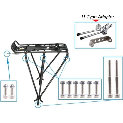 Bicycle Luggage Carrier Cargo Rear Rack Shelf Load Freight Cycling Bag Holder Trunk Shelf Bike Travel Accessories