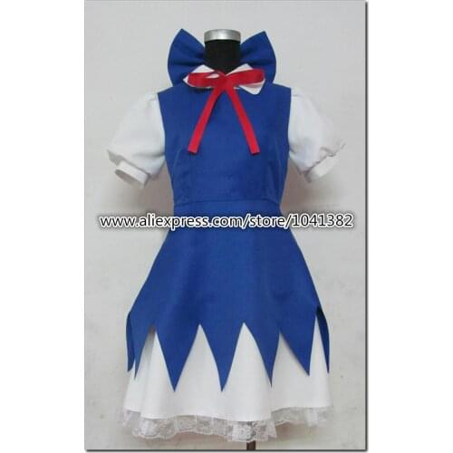 Free Shipping Touhou Project Cirno Cosplay Costume Custom Made for Christmas customized any size