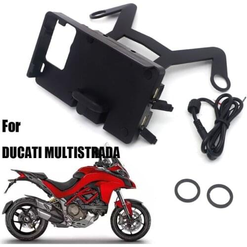 Mobile phone navigation stand USB mobile phone charging navigation holder For DUCATI MULTISTRADA 1200 MY 2013-2014 SUPPORTO