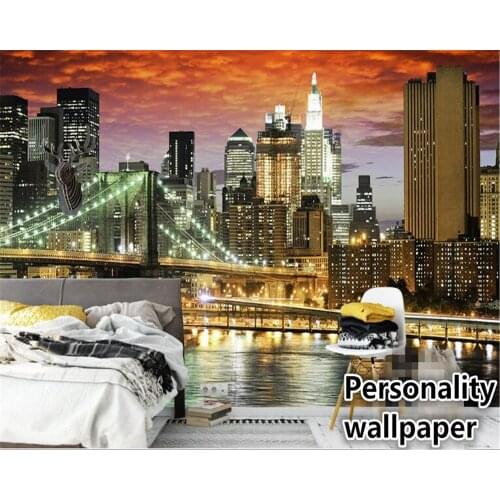Beibehang mural Custom photo wallpaper wall stickers personalized city night wallpaper wall 3d background papier peint mural 3d