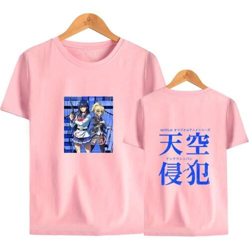 Sky Invasion Fashion Printing T-shirt Short Sleeve Pure Cotton Unisex T-shirt Summer Funny T-shirt, Round Neck Informal T-shirt