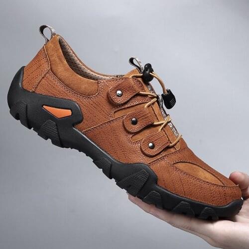 Shoes Handmade Genuine Leather Men Casual Shoes Soft Comfort Flats Shoes High Quality Outdoor Men Sneakers Big Size