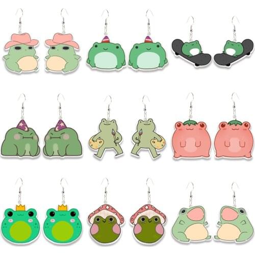 Summer Earring Cartoon Frog Drop Earrings For Charm Gift Accessories Jewelry Decoration