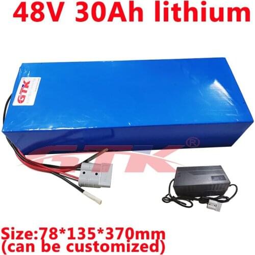 GTK Power li-ion battery 48v 30ah lithium battery pack battery with BMS 1000w electric scooter bike 2000w 48v + 5A Charger