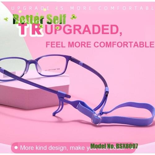 Boys Spectacles Adjustable Temple kids Glasses Frame Girls Light Rectangle Tr90 Eyeglasses Silicone Comfort Nose Pad BSX8007