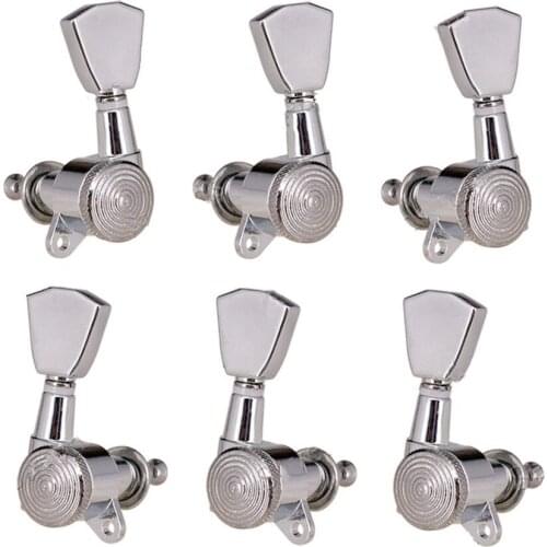 A Set of 6Pcs chrome Locked String Tuners Tuning Pegs Machine Heads For Acoustic Electric Guitar accessories parts
