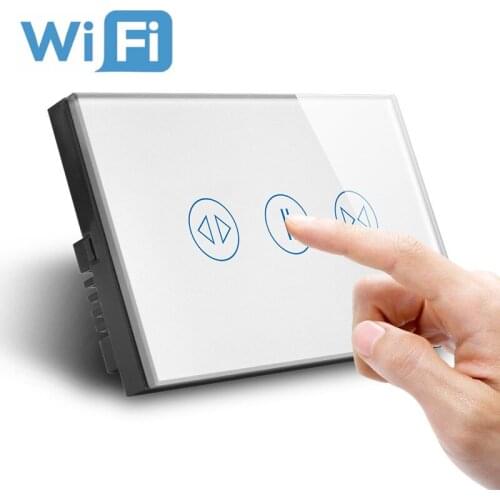 Wall WIFI Curtain Switch Smart Home System Roller Shutter Switch WIFI 2.4GHz Phone APP Smart Automation Module DIY US AU