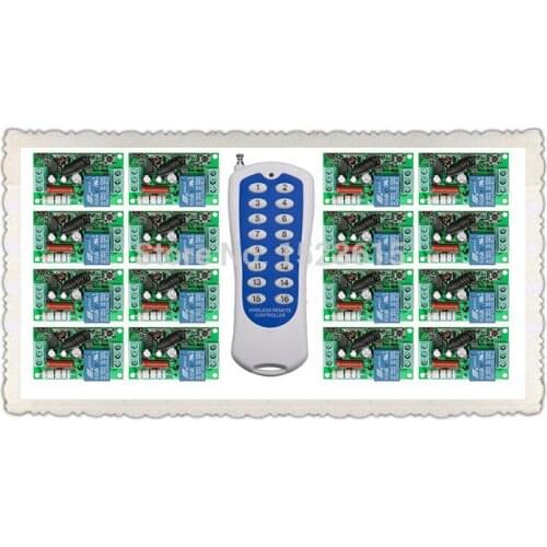 New AC220V 1CH 10A wireless remote control switch system teleswitch 16CH Transmitter + 16 * Receiver relay smart house z-wave
