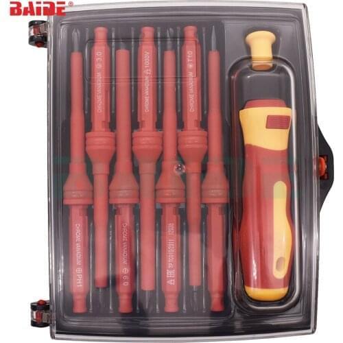 New 8PCS VDE Electricians Screwdriver Set Tool Electrical Fully Insulated High Voltage Multi Screw Head 10set/lot