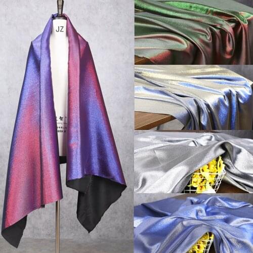 New Blue Purple Gradient illusion Cloth Cotton Skin silk Reflective shirt pants skirt dress fabric Designer fabric wholesale