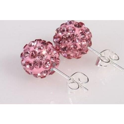 Hot new Multicolor Color 10MM Crystal Clay Earrings Micro Disco Ball Fashion Crystal Stud Earring For Women Fashion Jewelry Gift