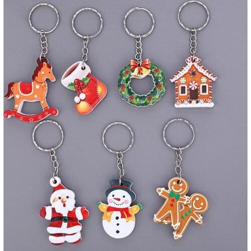 Christmas Decoration Keychain Cute Cartoon Resin Key Pendant Bag Decoration Accessories Resin Crafts Activity Gifts Party Favors