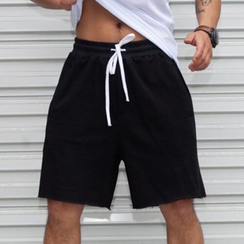 Men Shorts Drawstring Shorts Loose Summer Mid Rise Pockets Short Pants for Fitness Quick Dry Drawstring Beach Shorts Fifth Pants