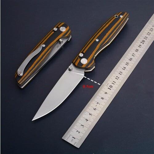 95 bear D2 steel 60HRC quick open folding knife G10 handle folding knife outdoor hunting stone wash quickly open folding knife