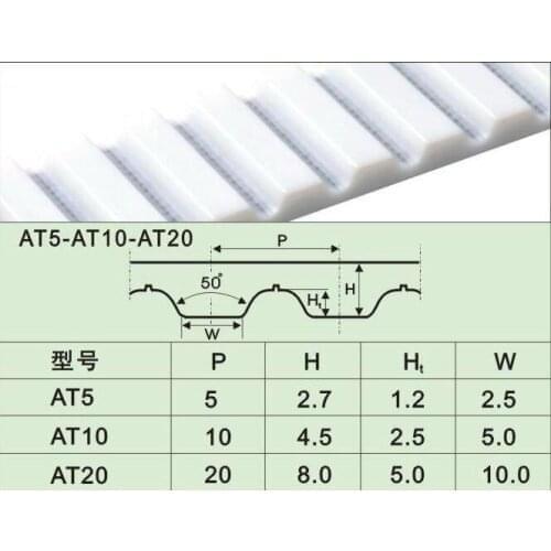 High quality Stainless Steel wired code AT teeth square PU timing belt factory wholesale good price