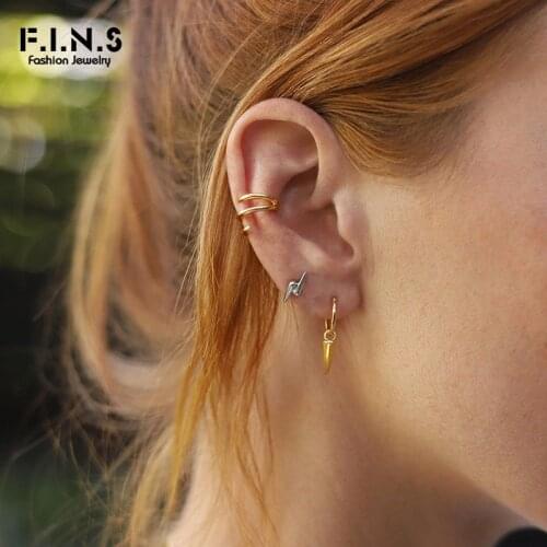 F.I.N.S 3 Pieces/Set Claw Lightning Rivet Stackable Studs for Women Fashion Cartilage Cuff Earring Punk Ear Accessories