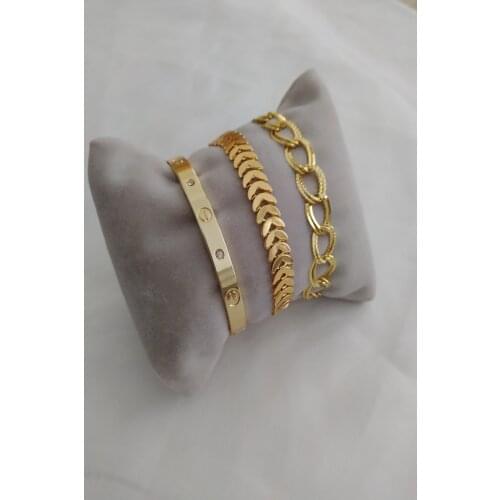 Womens Gold Plated Kombin Bracelet