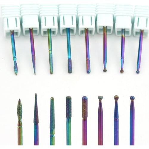 1pcs Milling Cutter Diamond Rainbow Nail Drill Bit for Manicure Grinder Files Pedicure Burr Machine Accessories Tools
