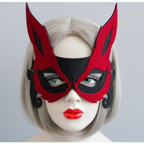1pc Red Sexy Fox Half Face Mask Universal Face Decoration Costume Cosplay Carnival Masquerade Mask Halloween Party Masks