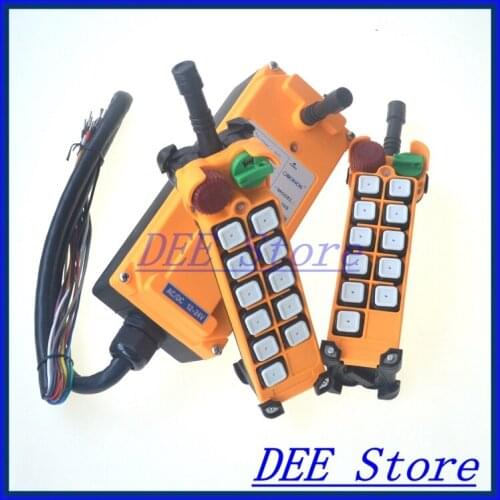 10 channels 1 Speed 2 transmitters Hoist Crane Remote Control Push Button Switch System Emergency-Stop