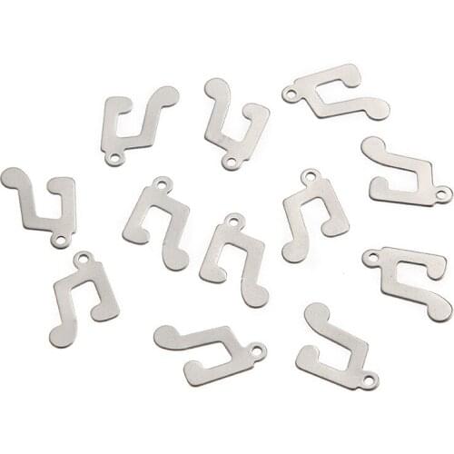 10pcs Trendy Glossy Musical Note Charms Necklace Earring Pendant Jewelry Accessories Making Women DIY 19x11mm B7