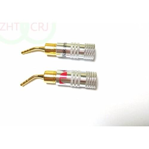 100pcs 24K Gold Speaker Pin Angel 2mm Nakamichi Banana Plug Speaker wire Screw Lock ADAPTER
