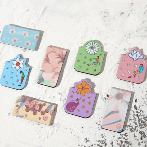 4PCS Cute Magnet Book Mark for Books Double-sided Waterproof Magnetic Bookmarks Stickers Exquisite Clip Bookmark Teacher Gift