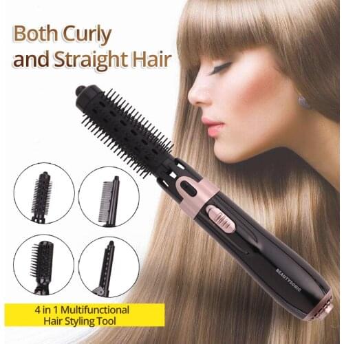 4 in 1 Multi-functional Hair Curler Comb Hair Strightener Rotatable Cord 2 Levels Adjustment Anti-scalding Curler