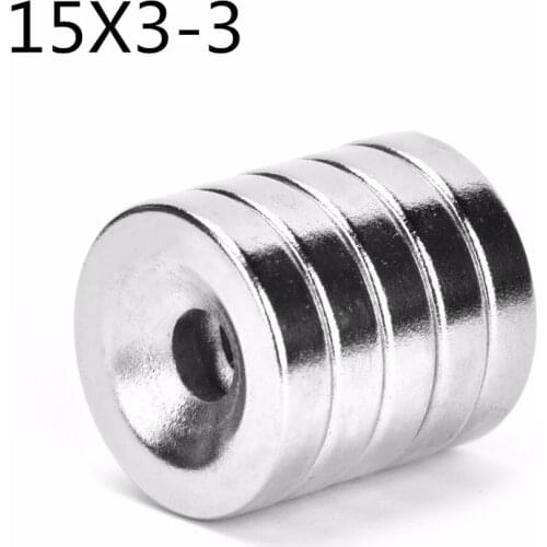 500pcs 15*3-3mm Round Countersunk Ring Magnet 15mm x 3mm Hole 3mm Rare Earth Neodymium Magnet 15*3-3