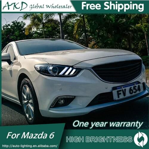 AKD Car Styling for Mazda 6 Headlights 2015 Mazda6 Atenza LED Headlight Mustan Design DRL Bi Xenon Lens High Low Beam Parking