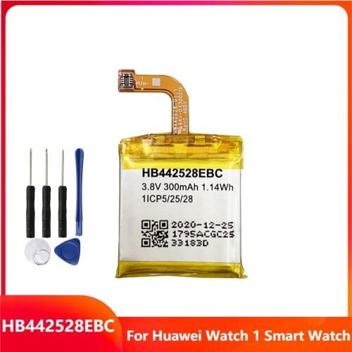 Original Watch Battery HB442528EBC For Huawei Watch1 Watch 1 Smart Watch Replacement Rechargable Batteries 300mAh With Tools