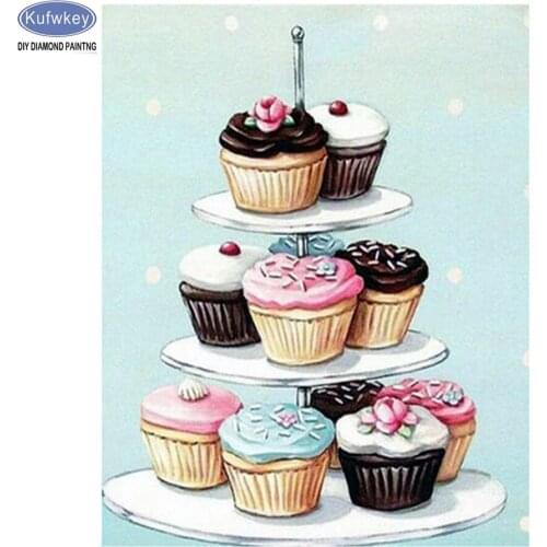 DIY Diamond Painting Cross Stitch Fashion cake Needlework 5D Diamond Embroidery Mosaic Full Square Resins kitchen Decor 5d art