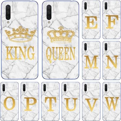 Phone case For Xiaomi Mi 9 SE Pro A3 Lite CC9 CC9e Mi9 9SE White Marble Golden English Letter Fashion Name Back Cover Shell