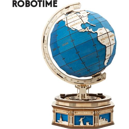Robotime 3D Assembly Global Wooden Puzzle Laser-Cut for Teens/Adults