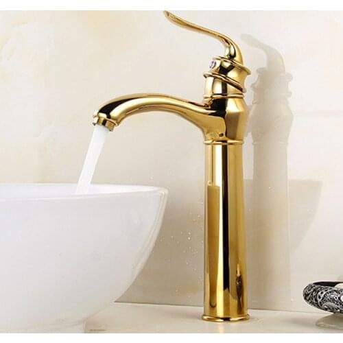 European Style Copper Faucet Bathroom Basin Faucet Bathroom Hot and Cold Water Basin Faucet Gold and Antique Color Faucet