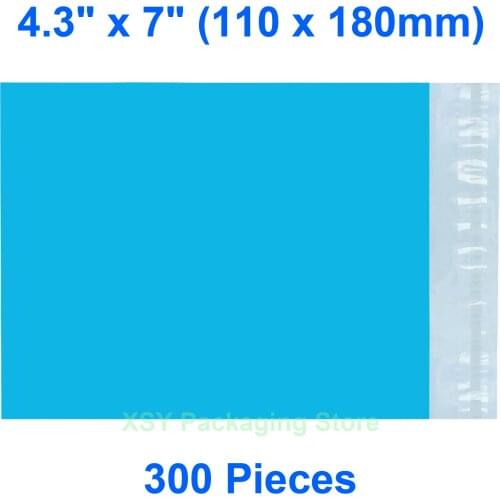 300 Pieces Blue Poly Mailing Bags 4.3" x 7" (110 x 180mm) Small Plastic Envelopes Postage Shipping Packaging Mailers Pouches