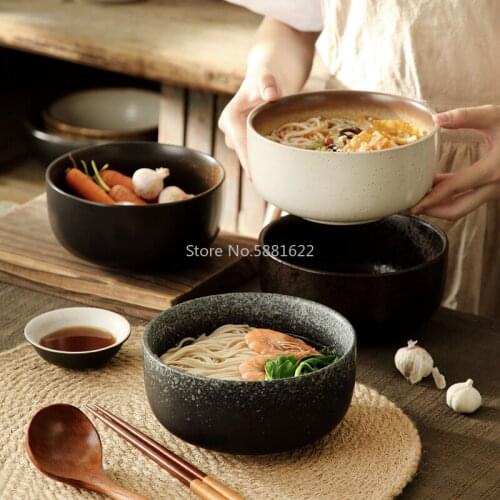 Creative Student Instant Noodle Bowl Japanese Style Large Ramen Bowl Ceramic Bowl Millet Porridge Bowl Beef Soup Noodle Bowl