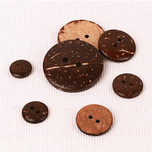 Round Big Coconut Buttons Natural Wood 100pcs Mixed Size Scrapbooking For Sewing Children Coats Shirt Clothes 2 Holes Cardmaking