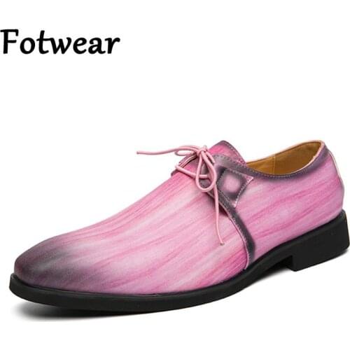 Fashion Party Oxfords Men Dress Shoes Big Size 48 47 Lace Up Leather Formal Shoes Adult Wedding Men Shoes Pointed Toe Zapatos