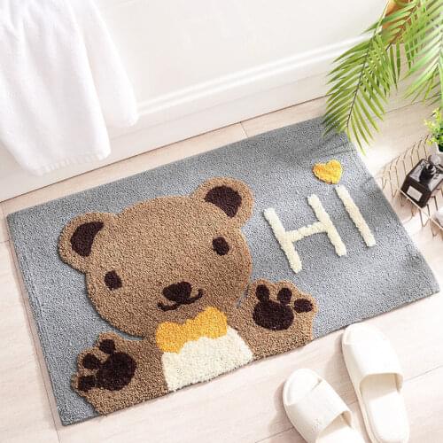40X60cm Soft Animal Welcome Doormat Carpet Slip-resistant Bathing Room Rug Floor Door Mat Tiger Dog Panda Door Cushion Mat Rug