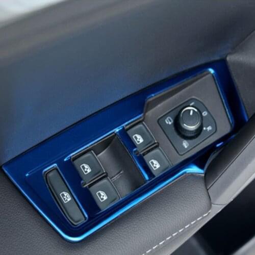 My Good Car Window Switch Cover Glass Lifter Button Panel Decoration Sticker for Volkswagen VW Tiguan L 2016 - 2019 Accessories