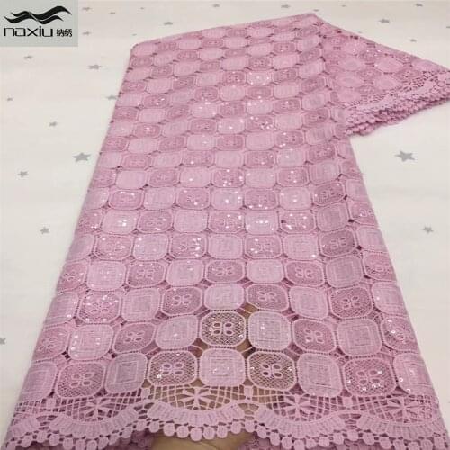 Madison New Pink Sequins African Lace Fabric 2021 High Quality Nigerian Lace Fabric French Tulle Lace Fabric/Guipure Cord Lace