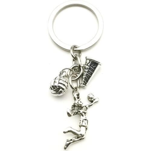 New Fashion Accessories Volleyball Keychain Mini Athlete Cheerleading Keychain Never Give Up Fitness Keychain Coach Souvenir