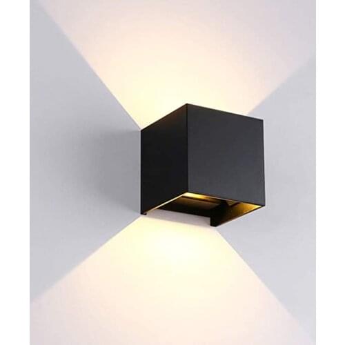 Triac Dim Wall Lamp Waterproof IP65 Indoor & Outdoor Aluminum Wall Light Surface Mounted Cube LED Garden Porch Light